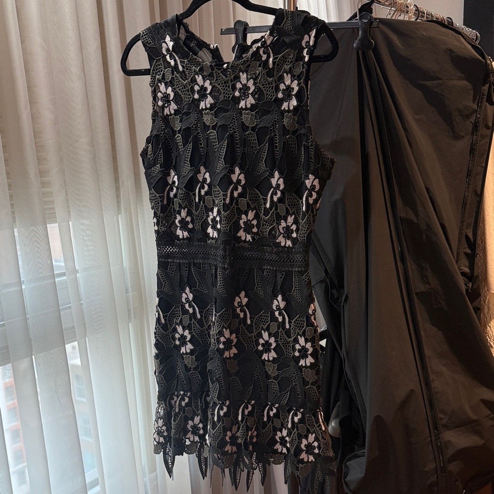 Karina Grimaldi Black and White Floral Mini Dress